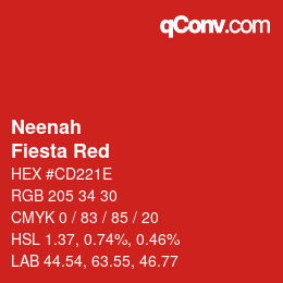 カラーコード: Neenah - Fiesta Red | qconv.com
