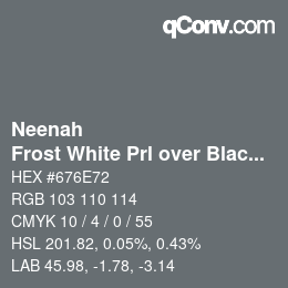 Color code: Neenah - Frost White Prl over Black | qconv.com