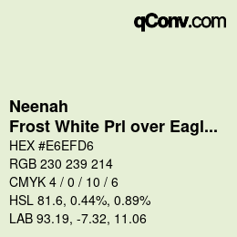 Color code: Neenah - Frost White Prl over Eagle Feather | qconv.com