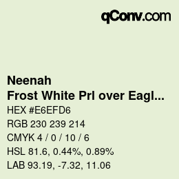 Code couleur: Neenah - Frost White Prl over Eagle Feather | qconv.com