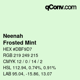 カラーコード: Neenah - Frosted Mint | qconv.com