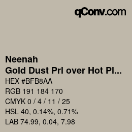 Código de color: Neenah - Gold Dust Prl over Hot Plata | qconv.com