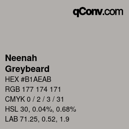 カラーコード: Neenah - Greybeard | qconv.com