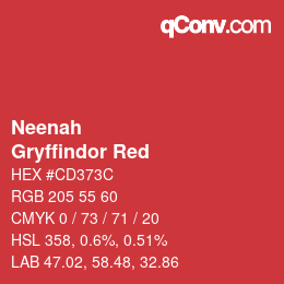 カラーコード: Neenah - Gryffindor Red | qconv.com