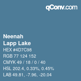 カラーコード: Neenah - Lapp Lake | qconv.com
