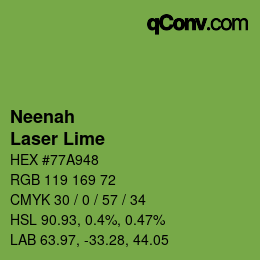 カラーコード: Neenah - Laser Lime | qconv.com