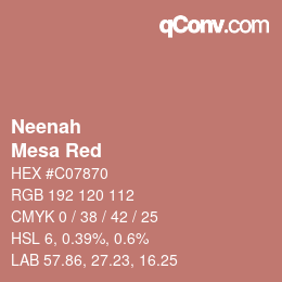 カラーコード: Neenah - Mesa Red | qconv.com