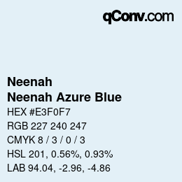 カラーコード: Neenah - Neenah Azure Blue | qconv.com