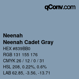 カラーコード: Neenah - Neenah Cadet Gray | qconv.com