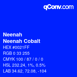 Farbcode: Neenah - Neenah Cobalt | qconv.com