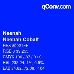 カラーコード: Neenah - Neenah Cobalt | qconv.com