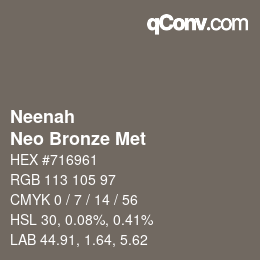 カラーコード: Neenah - Neo Bronze Met | qconv.com