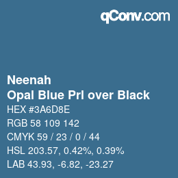 カラーコード: Neenah - Opal Blue Prl over Black | qconv.com