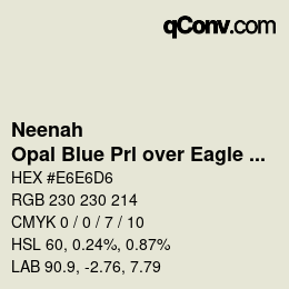 Code couleur: Neenah - Opal Blue Prl over Eagle Feather | qconv.com