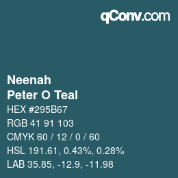 Code couleur: Neenah - Peter O Teal | qconv.com