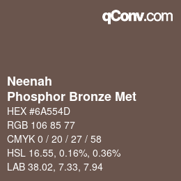 カラーコード: Neenah - Phosphor Bronze Met | qconv.com