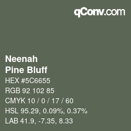カラーコード: Neenah - Pine Bluff | qconv.com