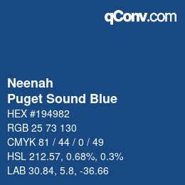 Código de color: Neenah - Puget Sound Blue | qconv.com