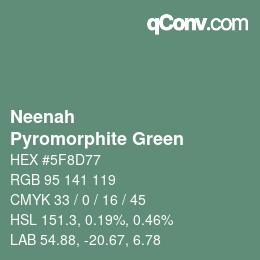 Color code: Neenah - Pyromorphite Green | qconv.com