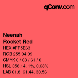 カラーコード: Neenah - Rocket Red | qconv.com