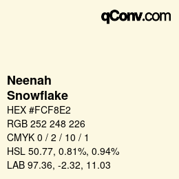 Color code: Neenah - Snowflake | qconv.com