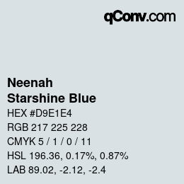 颜色代码: Neenah - Starshine Blue | qconv.com