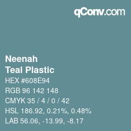 カラーコード: Neenah - Teal Plastic | qconv.com