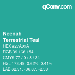 Farbcode: Neenah - Terrestrial Teal | qconv.com