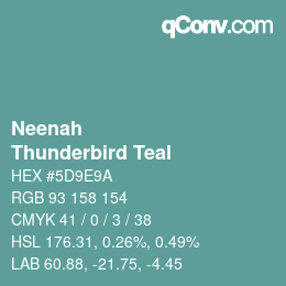カラーコード: Neenah - Thunderbird Teal | qconv.com