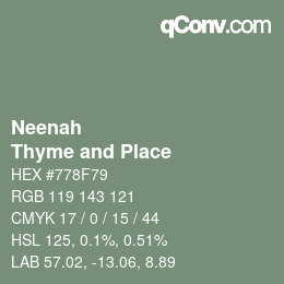 Color code: Neenah - Thyme and Place | qconv.com