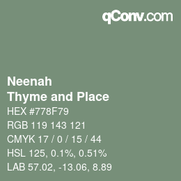 Código de color: Neenah - Thyme and Place | qconv.com