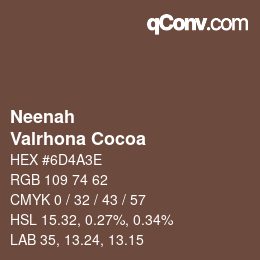 カラーコード: Neenah - Valrhona Cocoa | qconv.com