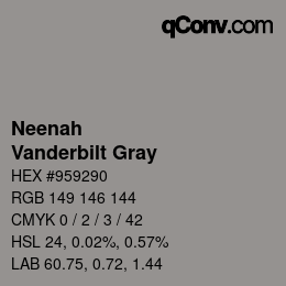 カラーコード: Neenah - Vanderbilt Gray | qconv.com