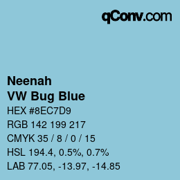 Código de color: Neenah - VW Bug Blue | qconv.com