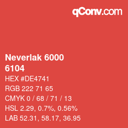 Farbcode: Neverlak 6000 - 6104 | qconv.com