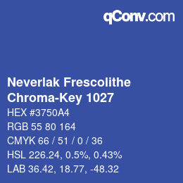 カラーコード: Neverlak Frescolithe - Chroma-Key 1027 | qconv.com