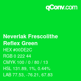 カラーコード: Neverlak Frescolithe - Reflex Green | qconv.com