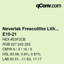 Color code: Neverlak Frescolithe Lithox Putop - E10-21 | qconv.com