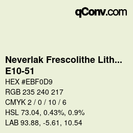 Código de color: Neverlak Frescolithe Lithox Putop - E10-51 | qconv.com