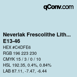 Código de color: Neverlak Frescolithe Lithox Putop - E13-46 | qconv.com