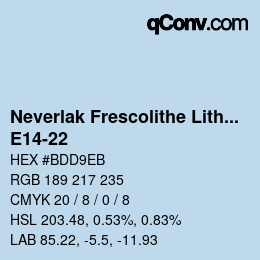 Farbcode: Neverlak Frescolithe Lithox Putop - E14-22 | qconv.com