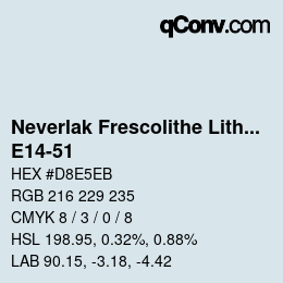 Código de color: Neverlak Frescolithe Lithox Putop - E14-51 | qconv.com