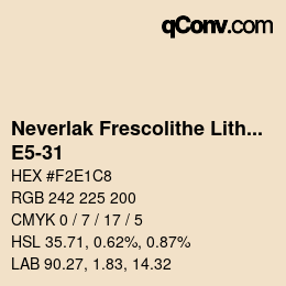 Código de color: Neverlak Frescolithe Lithox Putop - E5-31 | qconv.com