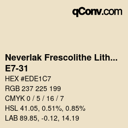 Código de color: Neverlak Frescolithe Lithox Putop - E7-31 | qconv.com