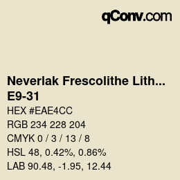 Código de color: Neverlak Frescolithe Lithox Putop - E9-31 | qconv.com