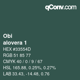 カラーコード: Obi - alovera 1 | qconv.com
