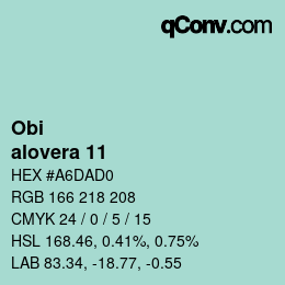 颜色代码: Obi - alovera 11 | qconv.com