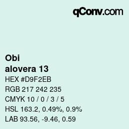 Código de color: Obi - alovera 13 | qconv.com