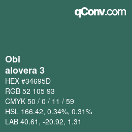 Color code: Obi - alovera 3 | qconv.com