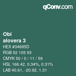颜色代码: Obi - alovera 3 | qconv.com